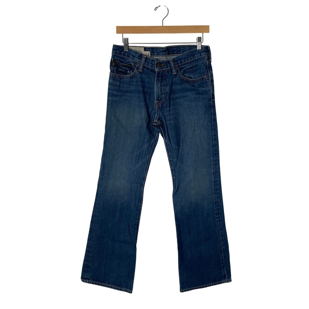 Abercrombie Baxter Slim Bootcut Flare Jean Kids Girl Size 14 Blue Low Rise Denim